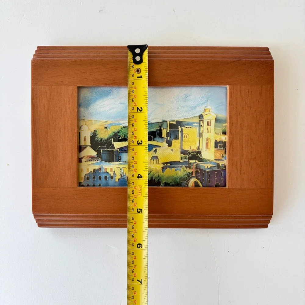 Vintage HB Group Solid Wood Picture Frame Tiered Crown Molding Brown 5.5x7.5